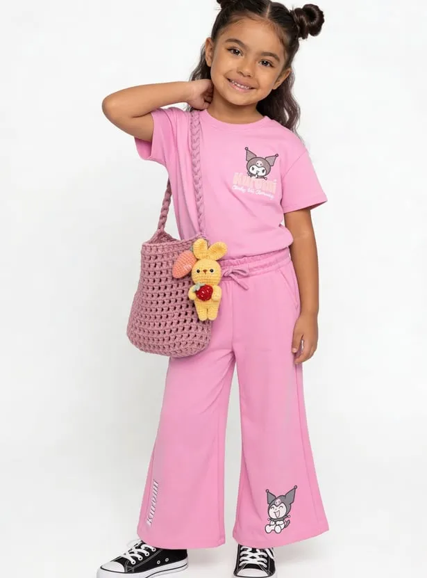 Girls Kuromi Print Trousers Set
